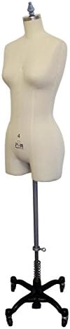 PGM Lingerie Bridal Display Dress Form with cast iron rolling base (Size 6)