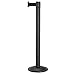 Lavi Industries 26-20400WB/BK/KIT Beltrac Retractable Belt Stanchion for queue lines, Wrinkle Black Post with 7 foot Black Belt.