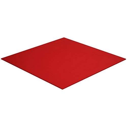 Acrylic Plexiglass Sheet 1/8” Thick Lucite Plastic Board for DIY and Art Projects, Décor and Home Improvement Weather and UV Resistant Glass Replacement 24" x 24" Pre-Cut Plexiglass Sheets(Red)