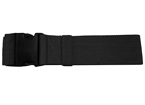 Gait Belt with Plastic Buckle by LiftAid - Transfer and Walking Aid with Belt Loop Holder for Assisting Therapist, Nurse, Home Care - 60"L x 2"W (Black)