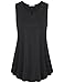 Tunic Tanks for Women,Messic Women's V Neck Sleeveless A-Line Solid Basic Long Flowy Casual Tank Top Tunic(Large,Black)