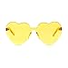 GIFIORE Heart Sunglasses for Women Cute Rimless Heart Shaped Sun Glasses Candy Color Shades (Yellow)