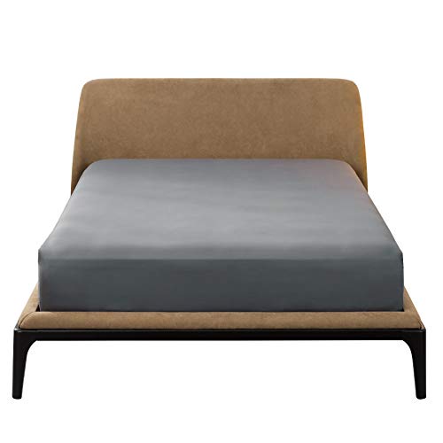 Bedsure Full Fitted Sheet Grey - Full Size Fitted Sheet Only for Mattress Up to 14 inches, Extra Soft Brushed Microfiber, Wrinkle & Fade Resistant(Full, Dark Grey)