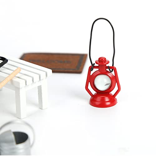 Koogel Miniatur Puppenhaus Set, 8 Stücke Miniatur Gartengeräte Set Puppenhaus Garten Zubehör Gießkanne Rake Schaufel Bank Ornament für Weihnachten Wichteltür Deko