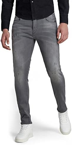G-STAR RAW Men's Revend Skinny Jeans, Color: Grey (Lt Aged Destroy