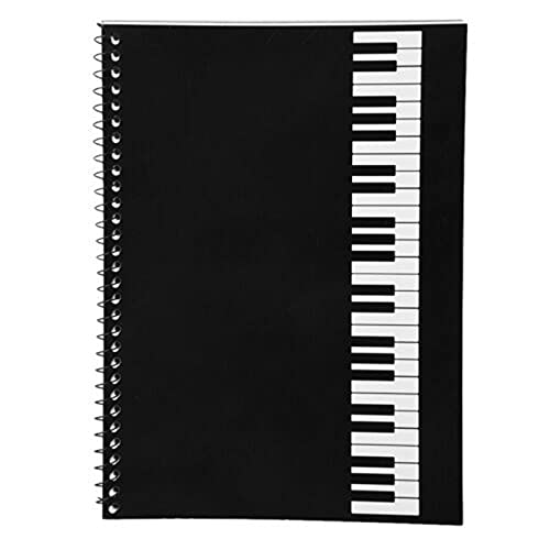KingPoint Blank Sheet Music Notebook 50 Pages Music Sheet Spiral Notebook Music Writing Notebook, Piano Note Book Accessories (Piano Keyboard Notebook)