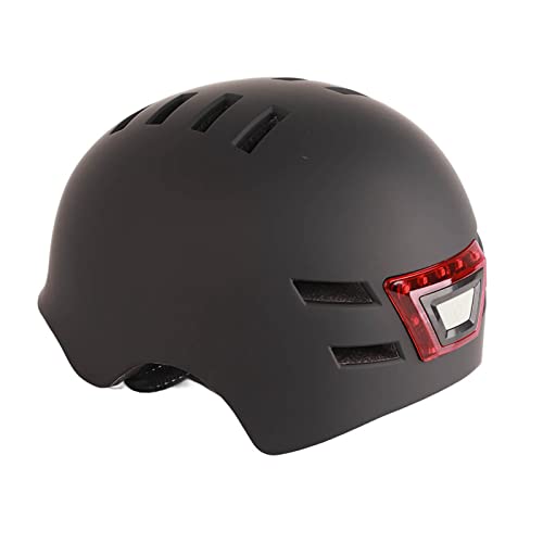 Bike Helmet with Light,USB Rechargeable LED Front and Back Light Road Helmets,Thickened EPS liner Cycling Helmet for Cycling, Balance Car, Skateboard (Black)