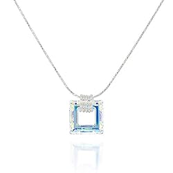925 Sterling Silver Necklace Made with Swarovski AB