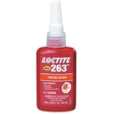 Loctite 263 High Strength Red Threadlockers, 50 mL, 1 in Thread