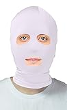 VSVO Adults White Lycra Open Eyes and Mouth Zentai Hood Mask (Adults, White)