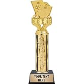 Cornhole Trophy, 11" Gold Stars Cornhole Trophy Awards, Customize Now