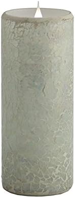 Mandarin Fla-SOL3D-3-8CM Crackled Mosaic 3D Virtual Flame Candle, 8"