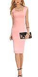REPHYLLIS Women Elegant Sleeveless Wear to Work Cocktail Party Slim Pencil Dress