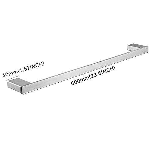 Heable Towel Bar Brushed Nickel, Bathroom Hardware Stainless Steel Wall Mounted 23.6 Inch Towel Rack Holder - Thumbnail 4