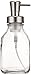 iDesign Clear InterDesign Cora Glass Foaming Soap Dispenser Pump, for Kitchen or Bathroom Countertop Brushed