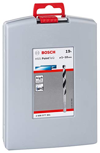 Bosch Professional 2608577351 19-Piece PointTeQ HSS Twist Bit Set (for Metal, ProBox, Drill Driver Accessories), 1,0–10,0 mm