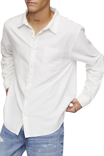 Forever 21 Cotton Button-Up Shirt White Medium