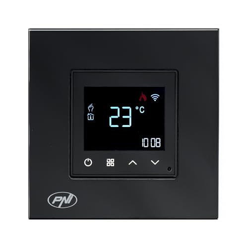 PNI Smart thermostat CT25B WiFi for gas heating plant, recessed mounting, 16A, control from the Tuya Smart application, daily programming, manual/automatic mode, black color