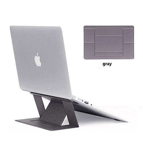 Invisible Lightweight Laptop Stand Portable, Adhesive Laptop Stand Foldable, Compatible with MacBook, Air, Pro, Tablets and Laptops up to 15.6″ (Gray)