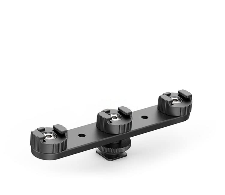 WANGCL Cold Shoe Mount Triple Shoe Mount Extension Bar Hot Shoe Adapter Camera Bracket with 1/4 Screw for Tripod Microphone Compatible and for Canon Sony Camera