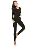 Ekouaer Women’s Lightweight Thermal Underwear Long John Set Fleece Lined Base Layer Top and Bottom