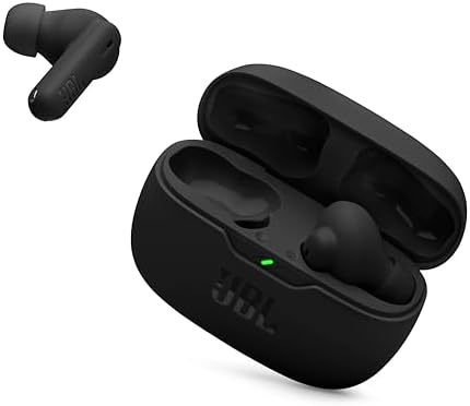 JBL Vibe Beam 2 - True Wireless Noise Cancelling Earbuds Pure Bass Sound & Smart Ambient Technology, 4mics for Crisp, Clear Calls, up to 40Hrs of Playback, IP54 Dust & Water Resistant (Black)
