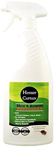 Honest Captain Mice Repellent Spray - Best Humane Rodent Control - All Natural Ingredients - Safe For Pets and Children - Indoor / Outdoor