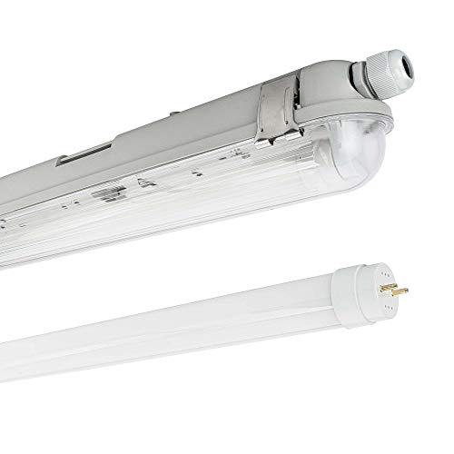 NCC-Licht LED Feuchtraumleuchte Wannenleuchte 150cm 1x 22W T8 Röhre 840 Neutralweiß 4000K IP65 mit Sensor – Bild 3
