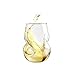 Final Touch Conundrum White Wine Glasses - Set of 4 Stemless Handcrafted Glasses - 9 oz Capacity - Sleek Curves for Comfortable Tasting - Dishwasher Safe (GG5008)