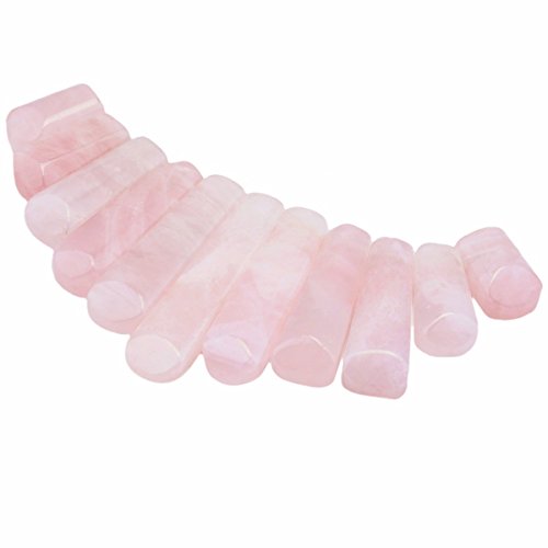 TUMBEELLUWA Craft Beads for Jewelry Making, Top Drilled Stone Loose Beads, Rose Quartz - Thumbnail 2