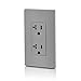 Leviton 20 Amp Decora Tamper-Resistant Duplex Electrical Wall Outlet, T5825, Gray