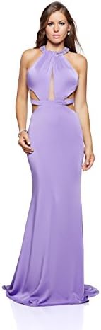 MILANO FORMALS Eliot-Halter-Neck Women's Long Mermaid Fitted Evening Dress With Back Zipper