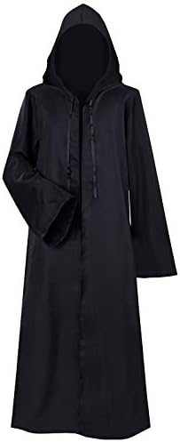 Adult Jedi Costume Outfit Hooded Tunic Robe Cloak Set for Halloween Cosplay
