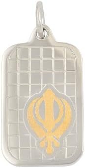 Two-Tone Stainless Steel Pendant of the Sikh Khanda Symbol