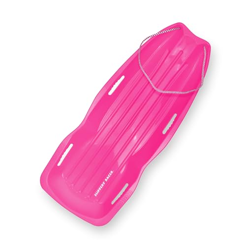 Slippery Racer Downhill Xtreme Flexible Adults and Kids Plastic Toboggan Snow S…