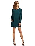 ROMWE Women's Round Neck Long Sleeve Casual Shift Work Wear Dress