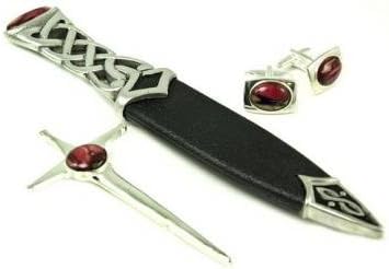 Dress Heathergems Sgian Dubh Gift Set with Kilt Pin and Cufflinks