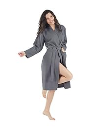 Bagno Milano - Albornoz de punto para mujer, bata de spa ligera, fabricado en Turquía