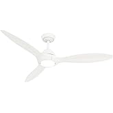 Casablanca - Surea Indoor/Outdoor Ceiling Fan With Light, Remote, 56-inch, Fresh White, Modern-style, 6-speed DC Motor, Energ
