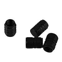 Wikiwand 4pcs Aluminum Car Truck Bike Tire Tyre Wheel Rims Air Valve Stem Caps Cover(black)