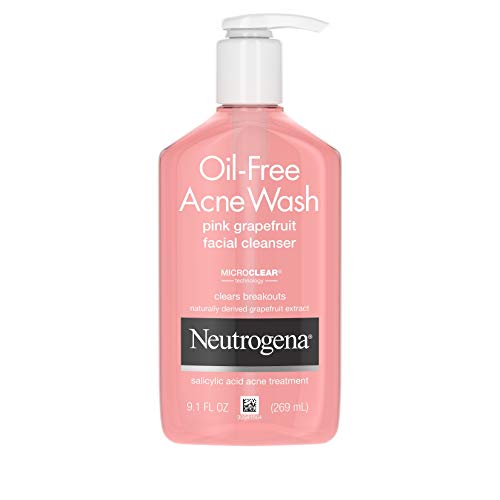 Neutrogena oil-free salicylic acid pink grapefruit pore cleansing acne wash and facial cleanser with vitamin c, 9. 1 fl. Oz