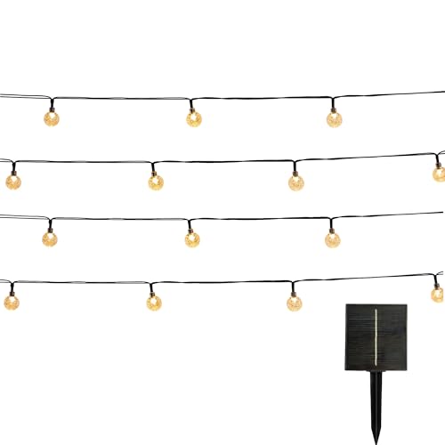 Guirlande lumineuse solaire 120 globes scintillants LED blanc chaud FESTY WHITE 14m
