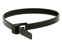 Monoprice 105799 10-Inch 50LBS Releasable Cable tie, 100-Piece/Pack, Black