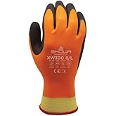 SHOWA XW300 Insulated Winter Work Gloves, ANSI A5 Cut Resistant, Thermal Crinkle Grip for Cold Storage & Construction, -30°F Rated, Orange, X-Large, 12-Pack