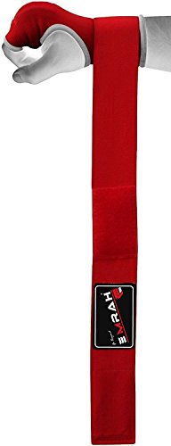 EMRAH PRO Training Boxing Inner Gloves Hand Wraps MMA Fist Protector Bandages Mitts - X (Red, X-Large)