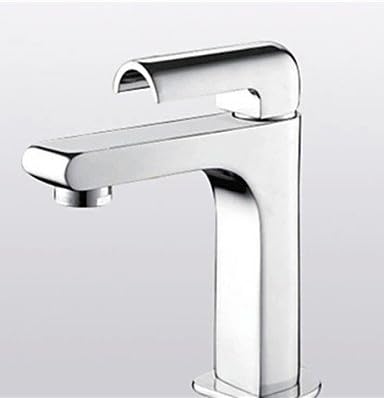 KHSKX Contemporary Solid Brass Bathroom Sink Faucet - Chrome Finish