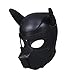 HOT TIME Neoprene Puppy Hood Custom Animal Head Mask Novelty Costume Dog Head Masks (Large, Black)