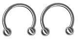 Pair of 20g Circular Barbells-2 sizes-Stainless Steel Horseshoe Cartilage Earring-20 gauge Earring