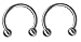 Pair of 20g Circular Barbells-2 sizes-Stainless Steel Horseshoe Cartilage Earring-20 gauge Earring