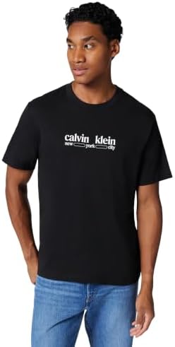 SS 30S WHSL CK NYC Graphic Tee LV14RE831G T-Shirt Graphique pour Homme, Noir (Noir), Taille M, Noir (Noir), M